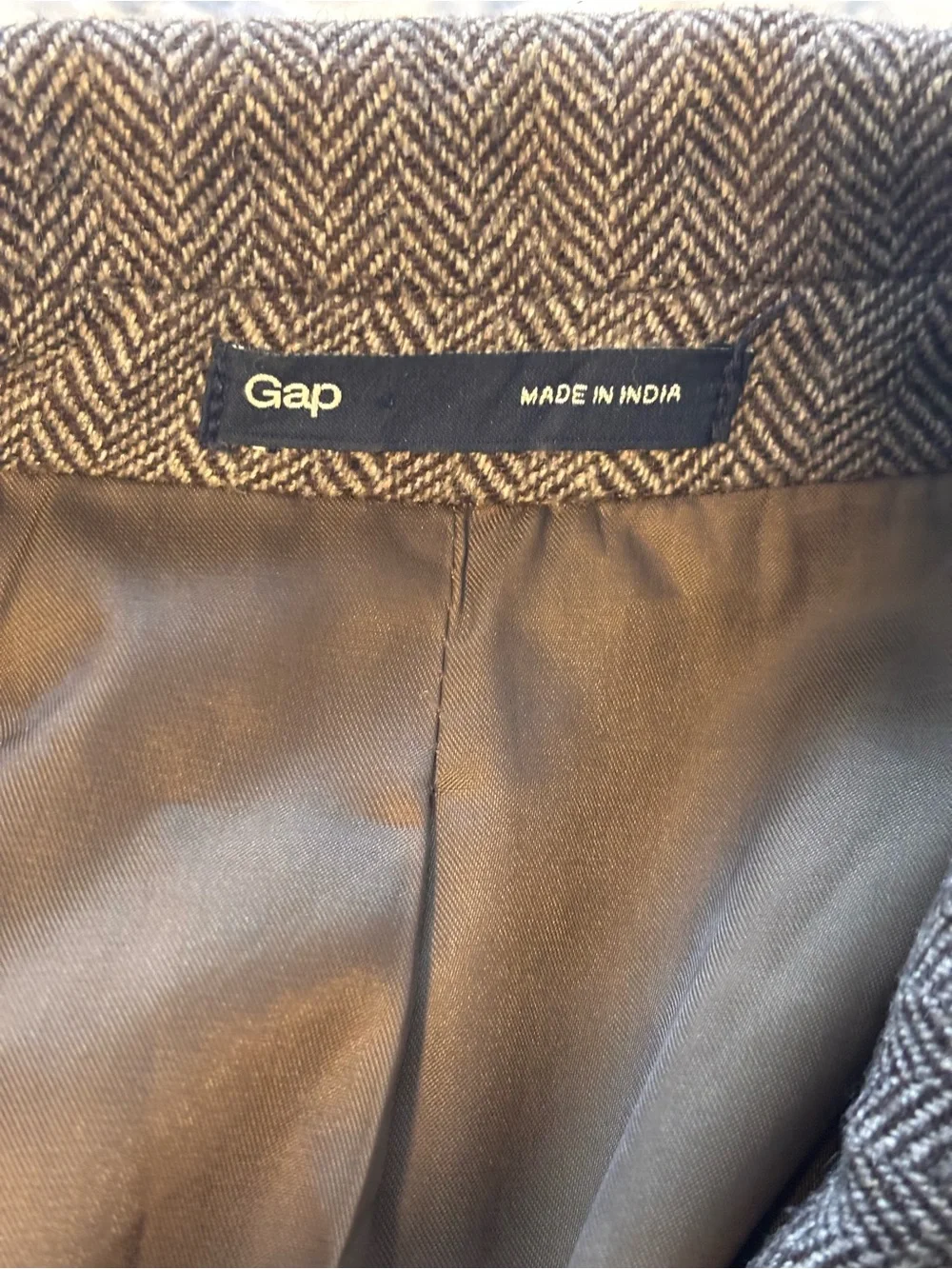 🌸 GAP Men’s Classic Herringbone Wool Blend Brown Blazer Size Medium